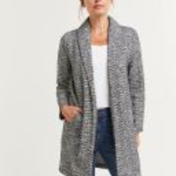Tweed blazer cardigan with long sleeves and pockets NWT - Picture 6 of 6